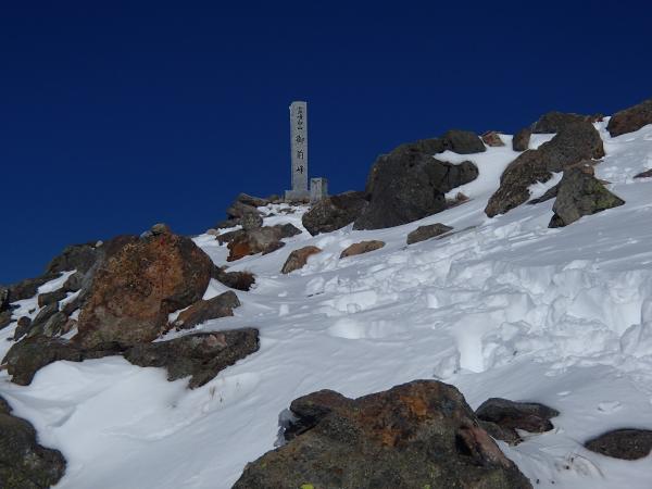 初冠雪翌日の白山山頂